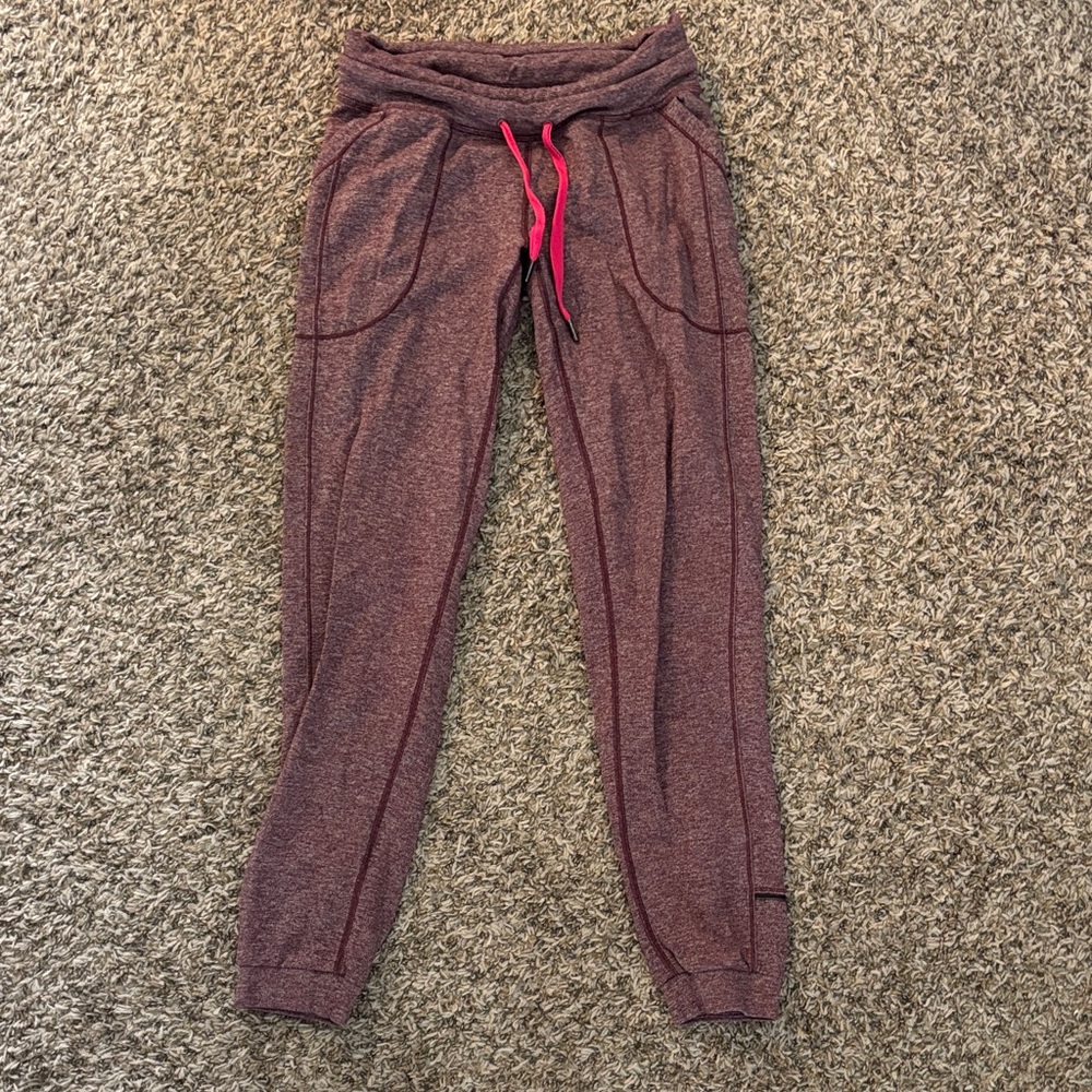 Lululemon Athletica Purple Joggers with Pink Drawstring